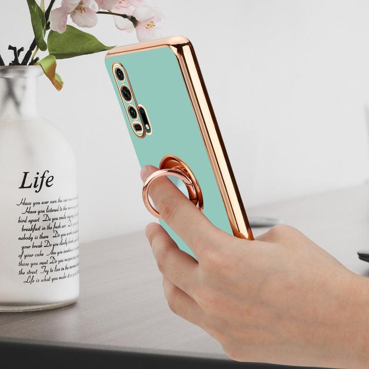 Productafbeelding Cadorabo Hoesje voor Honor 20 PRO in TPU met camerabescherming en ring LM089 Style (Honor 20 Pro)
