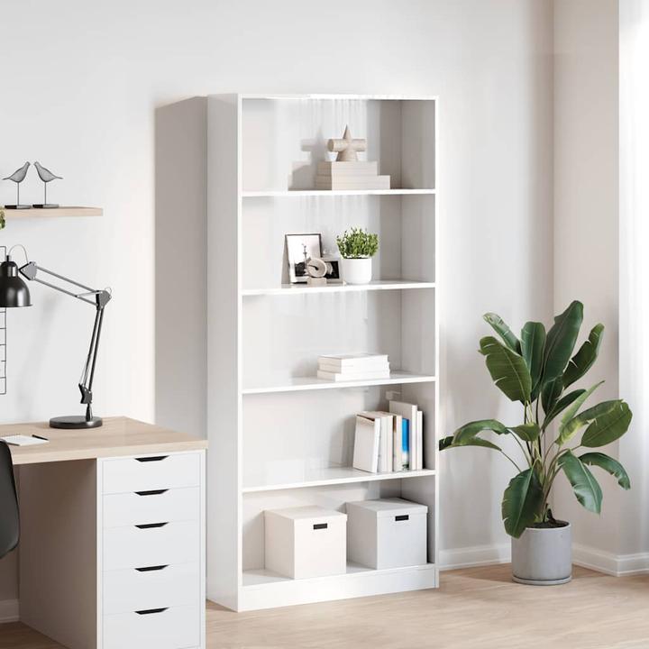 Immagine prodotto VidaXL Bücherregal Hochglanz-Weiss 80x24x176 cm Holzwerkstoff (80 x 24 x 176 cm)