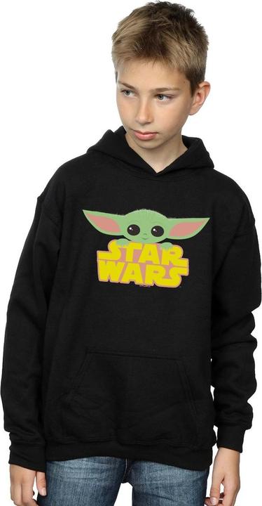 Actual product image Star Wars Boys The Mandalorian The Child And Logo Hoodie (104)