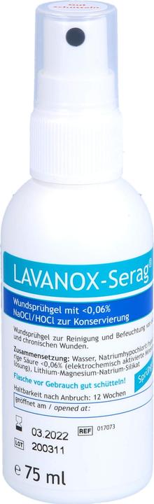 Actual product image Serag Wiessner LAVANOX wound spray gel (hydrogel), 75 ml GEL (75 ml)