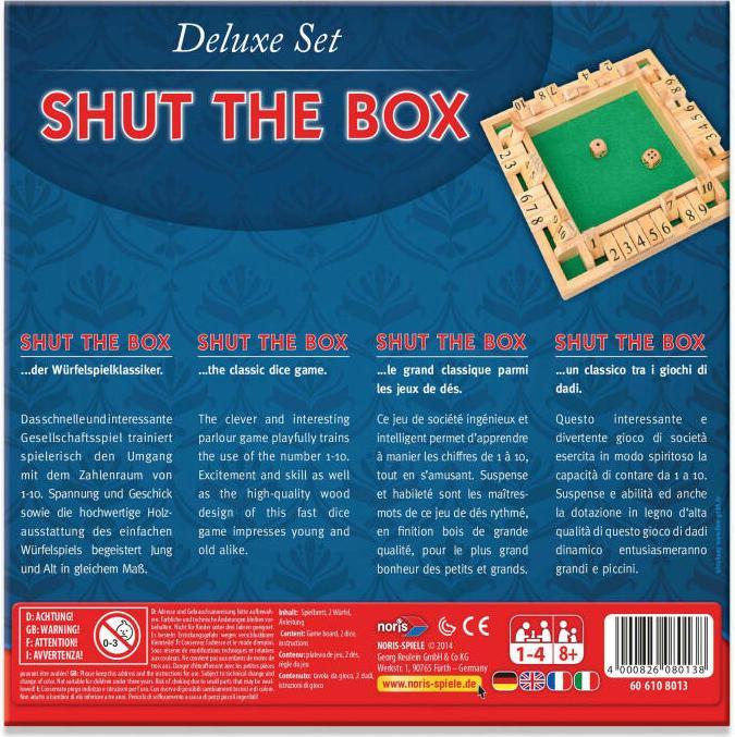 Image du produit Noris Shut the Box Deluxe (Allemand, Français, Italien, Anglais)