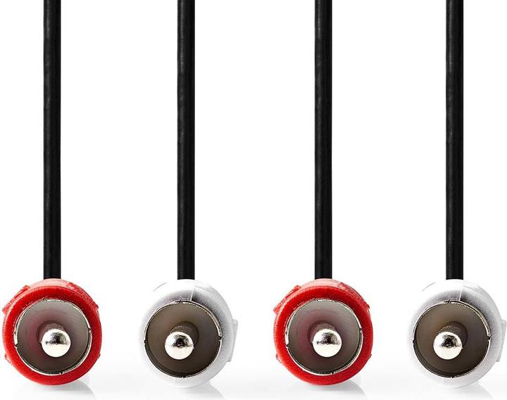 Produktbild Nedis Stereo-Audiokabel | 2x RCA Stecker | 2x RCA Stecker | Vernickelt | 2.00 m | Rund | Schwarz | L (2 m)