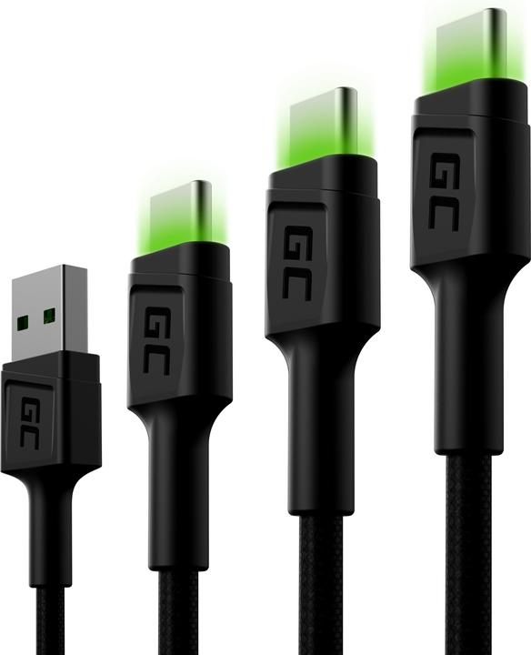 Produktbild GreenCell Set 3x GC Ray USB-C-Kabel 30 cm (2 m, USB 3.0)