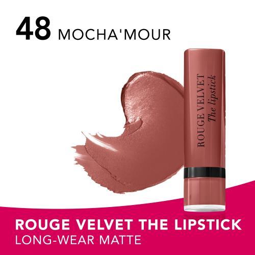 Actual product image Bourjois Rouge Velvet The Lipstick (48 Mocha'Mour)