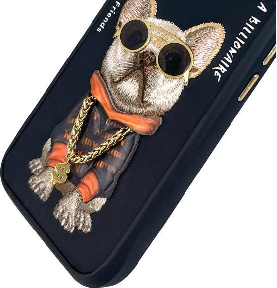 Productafbeelding Audi Nimmy hoesje iPhone 16 6.1" zwart Bril Cool Dog (Apple iPhone 16)
