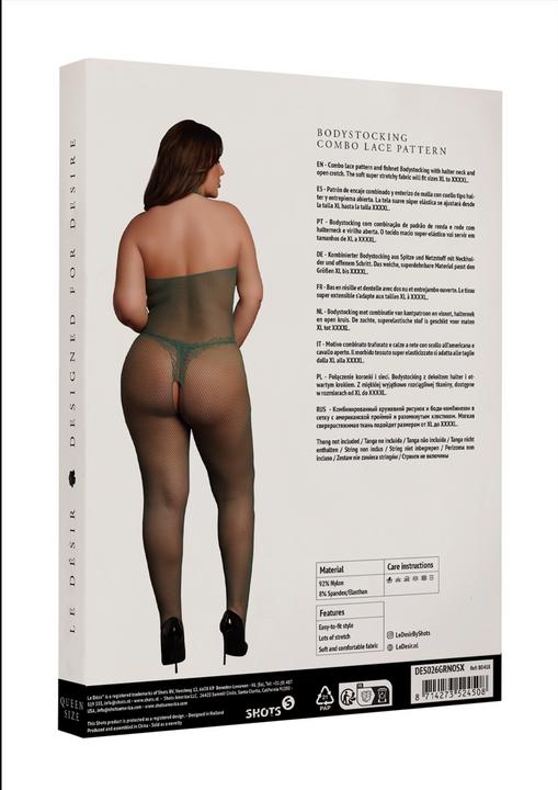 Actual product image Le Désir Fishnet and Lace Bodystocking - Queen Size (XL, XXL, 3XL, 4XL)