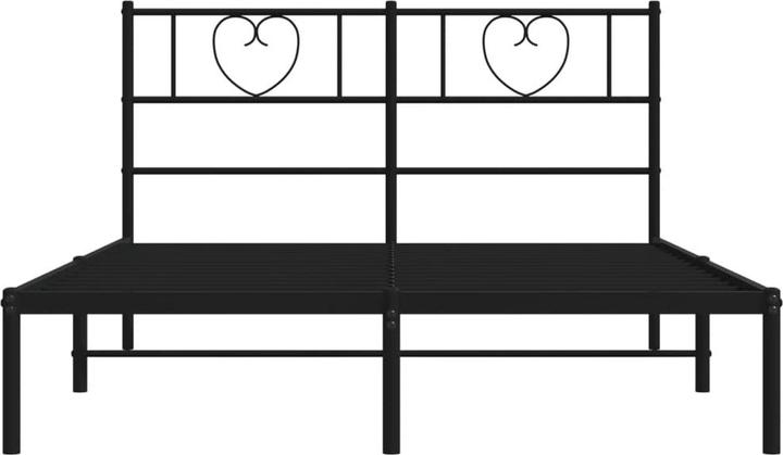 Immagine prodotto VidaXL Struttura letto con testiera Letto in metallo Letto matrimoniale Nero 140x200cm (140 x 200 cm)