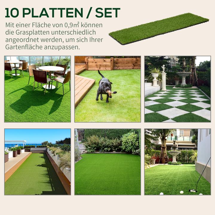 Actual product image Outsunny Artificial turf (10 x, 30 x 30 cm)