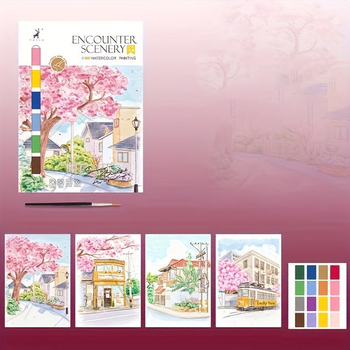 Activity Board Kit de peinture aquarelle : Sujet de relaxation DIY, peinture aquarelle, adultes débutants, arts &