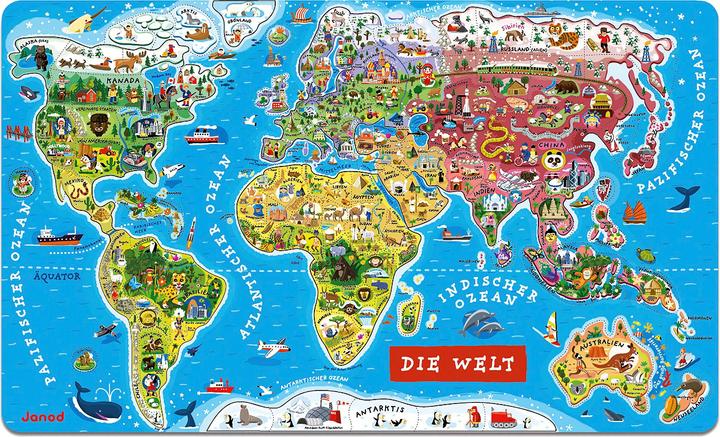 Produktbild Janod Magnetische Landkarte "Die Welt" (92 Teile)