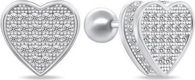 Actual product image Brilio Silver - Glittering silver earrings with zircons EA169W