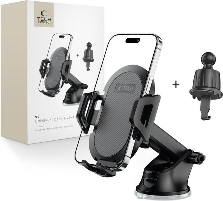 Productafbeelding Tech-Protect V5 autotelefoonhouder voor cockpit / luchtrooster - zwart