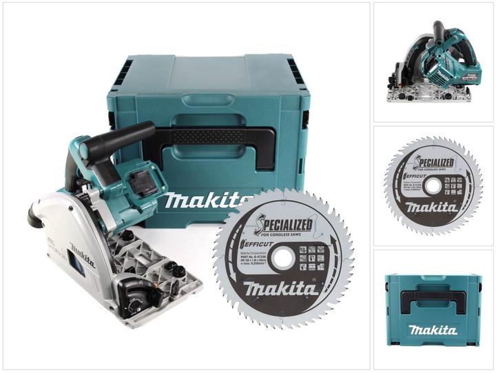 Actual product image Makita DSP 600 ZJ cordless plunge-cut saw 36 V (2x 18 V) brushless + EFFICUT circular saw blade + Makpac -