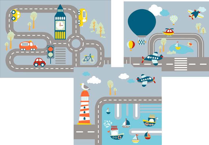 Rideau de lit d'enfant Transport