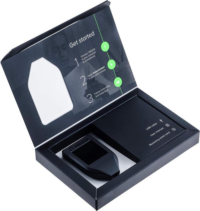 Actual product image SatoshiLabs Trezor Model T (Bitcoin, Bitcoin cash, Bitcoin gold, Dash, Digibyte, Dogecoin, Ether, Ethereum Classic, Komodo, Litecoin, TRON, Zcash, Decree, Lyss, Qtum)