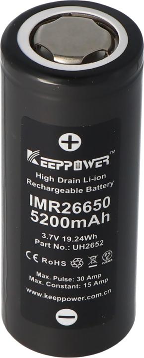 Produktbild Keeppower Akku IMR26650 - 15A (1 Stk., 26650, 5200 mAh)