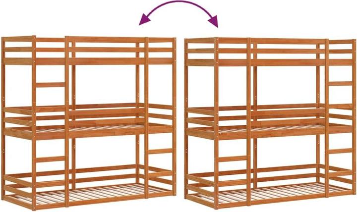 Produktbild VidaXL Dreifach-Etagenbett (90 x 200 cm)