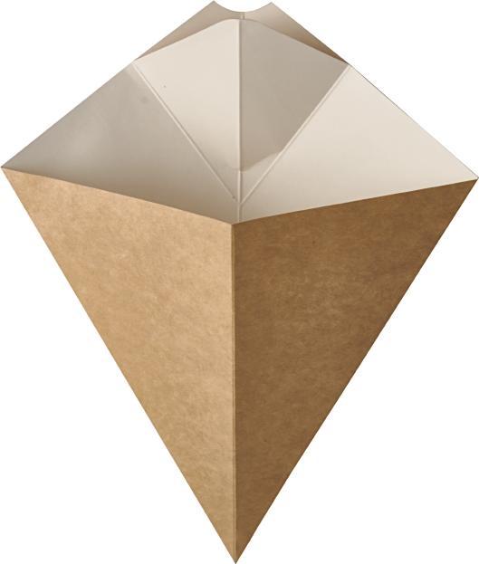 Actual product image Papstar French fries tip cone with dip corner "pure" Filling content g (50 x)