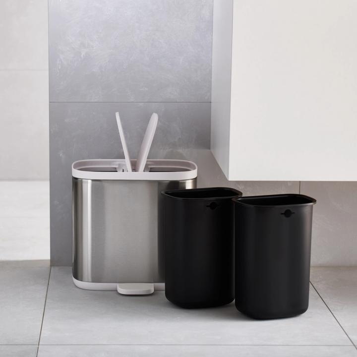 Produktbild Joseph Joseph Split Steel Trenn-Abfallbehälter, 2x3l, 27x18x28.4cm (6 l)