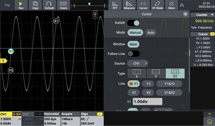 Actual product image Voltcraft DOV1002 Digital-Oszilloskop 100 MHz 2-Kanal 1.25 GSa/s 50 Mpts 12 Bit (CAT II)