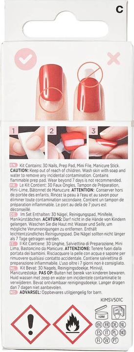 Produktbild KISS Nails - imPress Knock Out (Kunstnägel, Grau, Weiss)