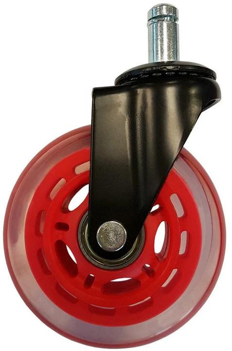 LC-Power Lot de 5 roulettes rouges pour chaise de jeu