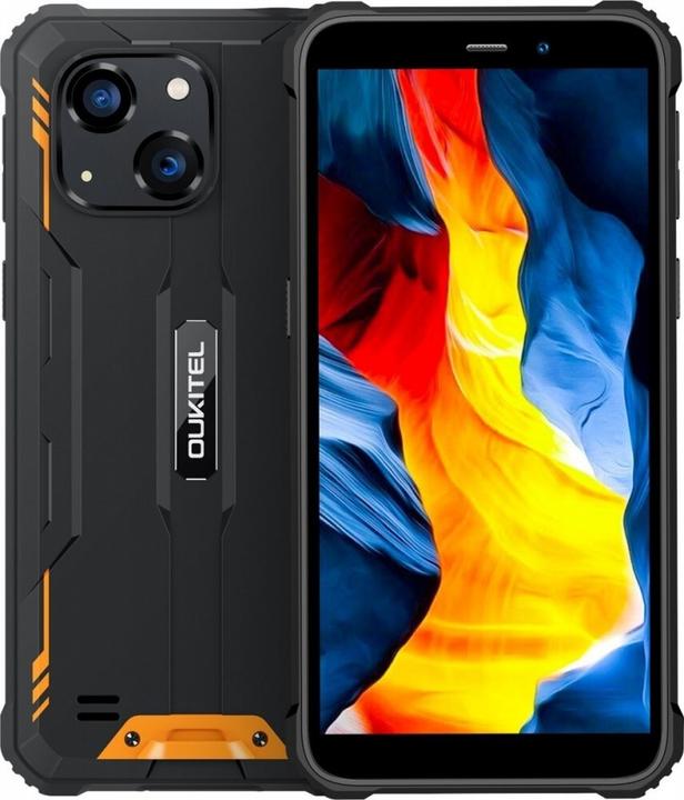 Immagine prodotto Oukitel G2 6' 4/64 DS Smartphone. 6300 mAh (orange) ohne Ladegerät (64 GB, Nero, Arancia, 5.98", Doppia SIM Ibrida, 13 Mpx, 4G)