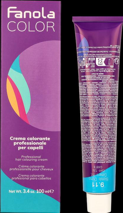 Actual product image Fanola 9.11 Very Light Blonde Intense Ash (9.11 Very Light Blonde Intense Ash)