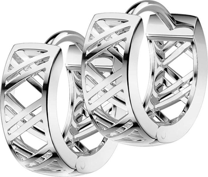 Actual product image Star Piercing Ohrring zum Klappen silber hohles X (without brass, Surgical steel 316L)
