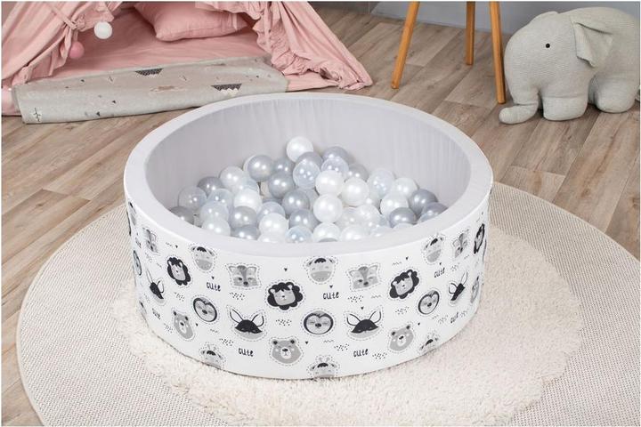 Actual product image Knorrtoys Ball pool soft - "Cute Animals" - 150 balls grey/white/transparent (approx. 7 cm)