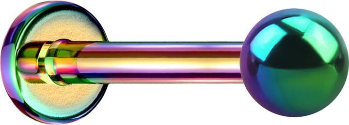 Image du produit Star Piercing Labret coloré avec boule (sans laiton, Acier chirurgical 316L)
