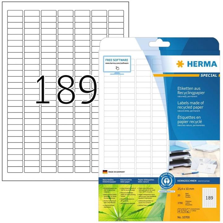 Actual product image HERMA Recycling labels A4