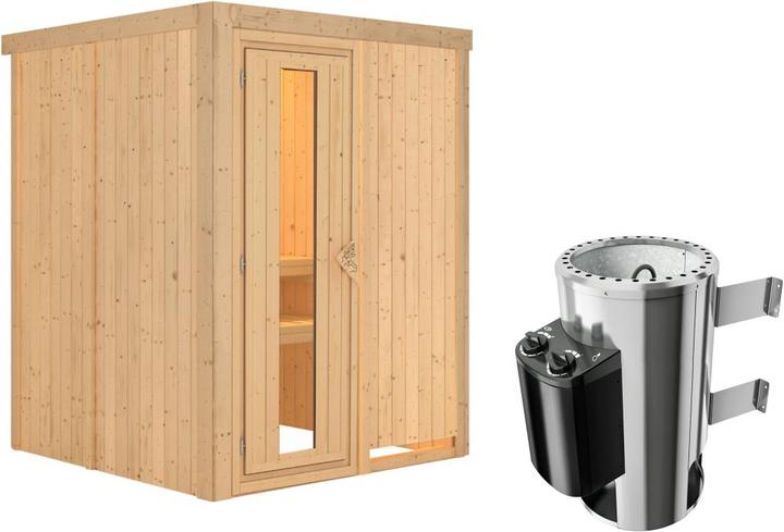 Insulated wooden door with insulating glass