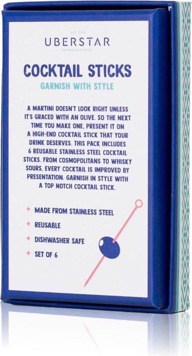 Produktbild Uberstar Cocktail Rührstäbchen 6er-Set Rosegold (Barlöffel + Cocktailrührer)