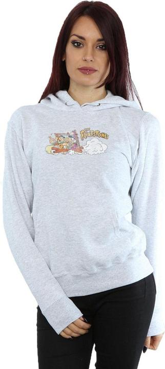 Actual product image The Flintstones Womens/Ladies Family Car Distressed Hoodie (L)