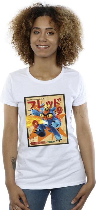 Immagine prodotto Disney Big Hero 6 Baymax Fred Newspaper Maglietta Donna (S)