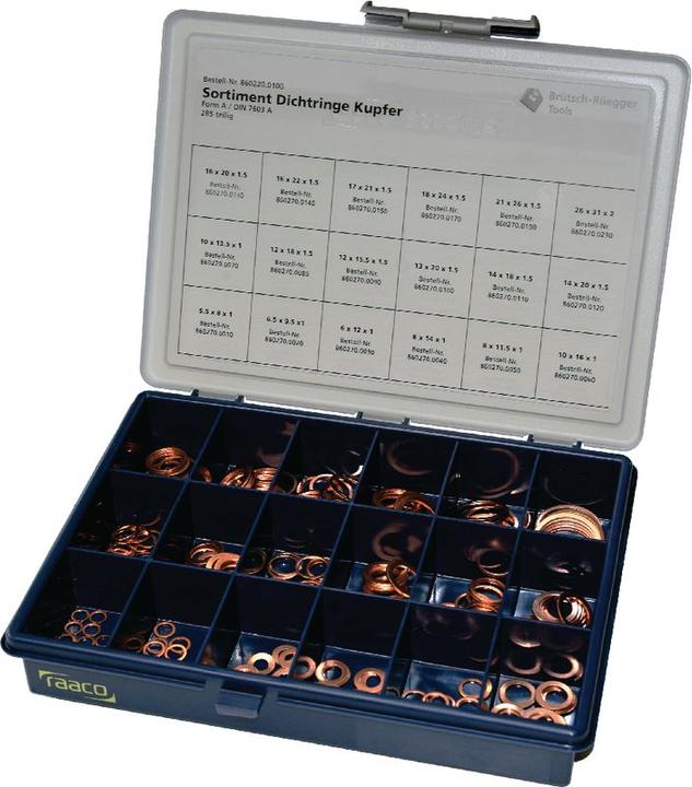 Image du produit BRW Assortiment de 285 joints d'étanchéité en cuivre
