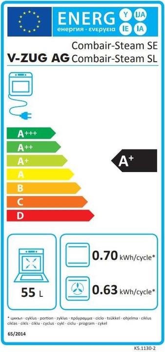 Energie-Label V-Zug CSSL60Hg
