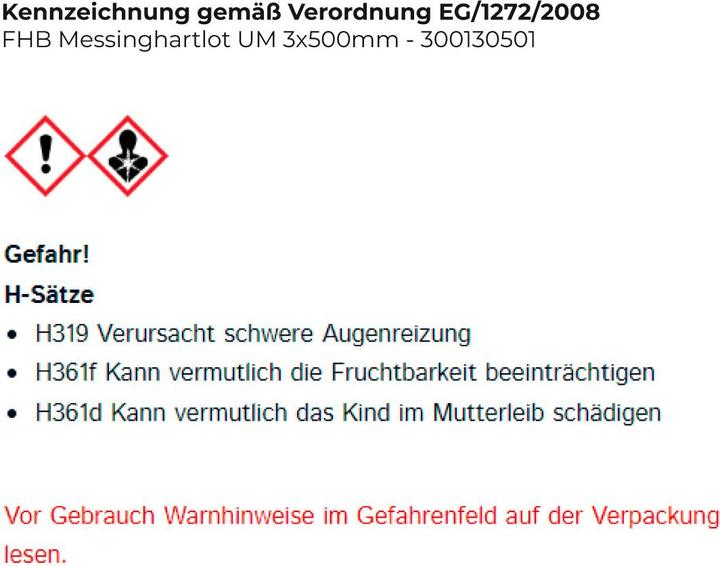 Produktbild Felder Messinghartlot UM 3x500mm L-Cu Zn 40 flu ( 4000872904 )
