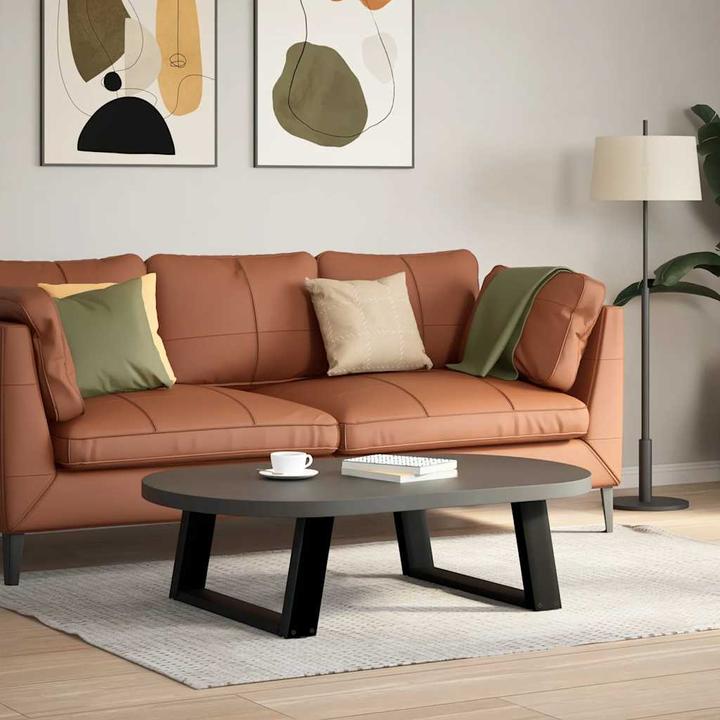 Actual product image VidaXL Coffee table legs U-shape 2 pcs. black 70x(30-31) cm steel table leg