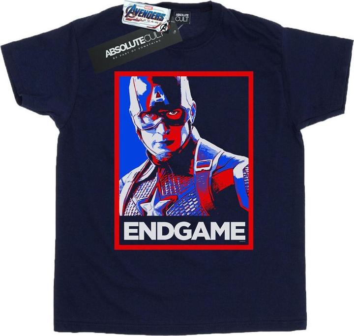 Avengers Endgame Captain America Poster Baumwolle Boyfriend TShirt