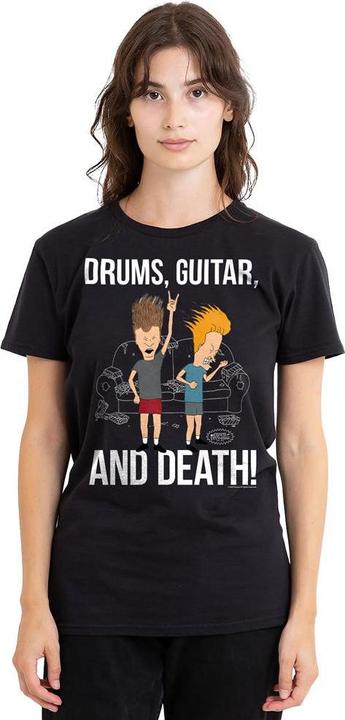Actual product image Universal Textiles Unisex Adult Drums Guitar & Death T-Shirt (XXL)