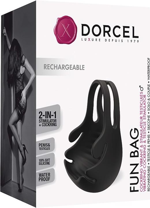 Actual product image Marc Dorcel FUN BAG vibrating penis and testicle stimulator (5 cm)