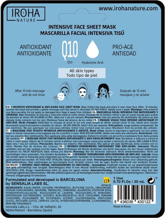 Produktbild Iroha Nature Nature - Tissue Face Mask Anti-Wrinkles (20 ml)