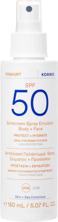 Korres Yoghurt Sunscreen Spray Emulsion Face + Body SPF 50 (Sonnenspray, SPF 50, 150 ml)
