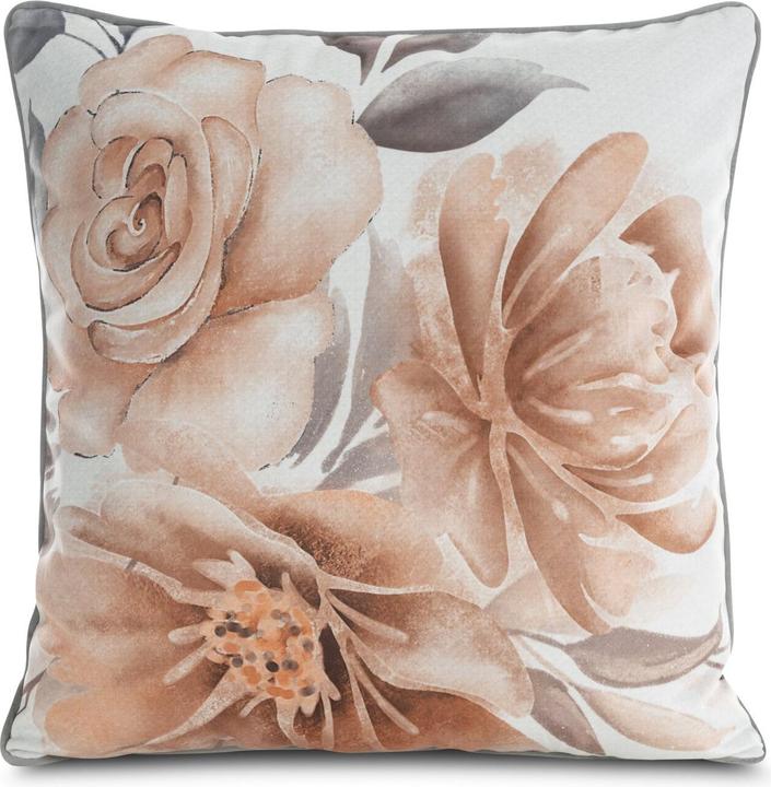 Image du produit Eurofirany EWA MINGE Taie d'oreiller décorative MINGE 4 en velours luxueux avec motif floral design 60 x 60 cm (60 x 60 cm)