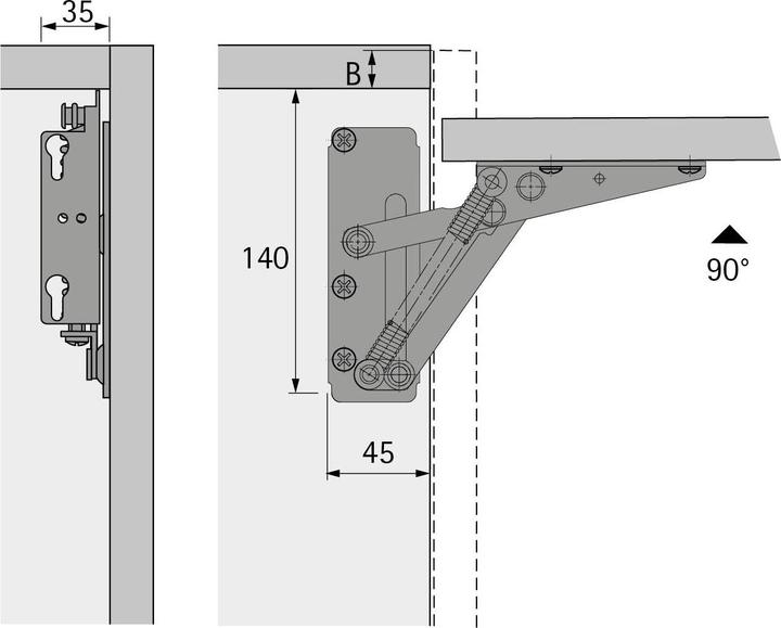 Image du produit Hettich Le volet soutient l'ascenseur 90 (2 pcs)