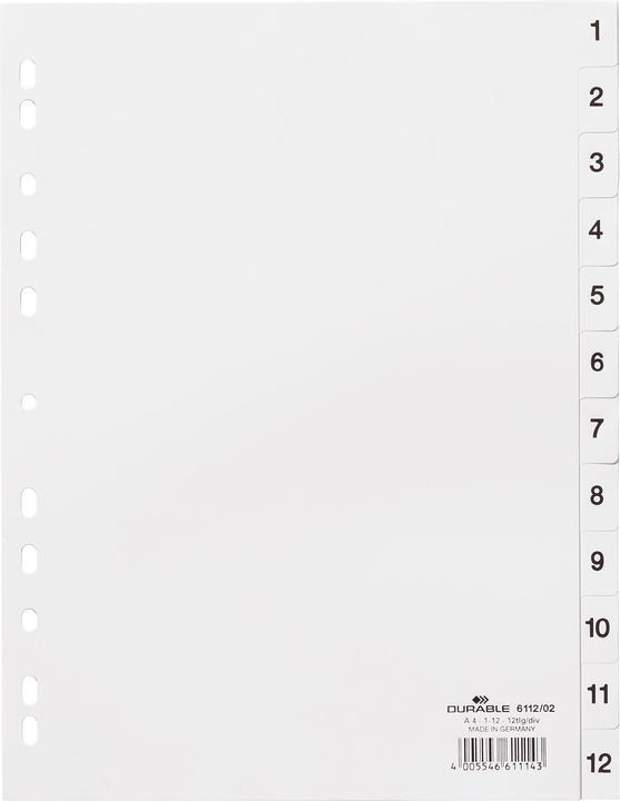 Image du produit Durable Index A4 1-12, avec feuille d'index