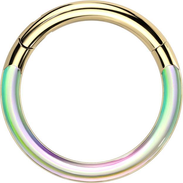Produktbild Star Piercing Micro Segmentring klappbar vergoldet front Photochrom (ohne Messing, Titan G23)