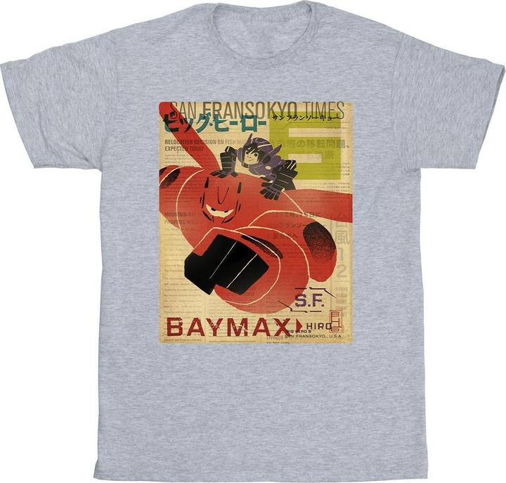 Immagine prodotto Disney Big Hero 6 Baymax Flying Baymax Newspaper Maglietta Ragazzi (152, 158)